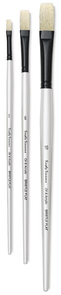 Simply Simmons Chungking Hog Bristle Brushes - 3 sizes of Flat Brushes upright