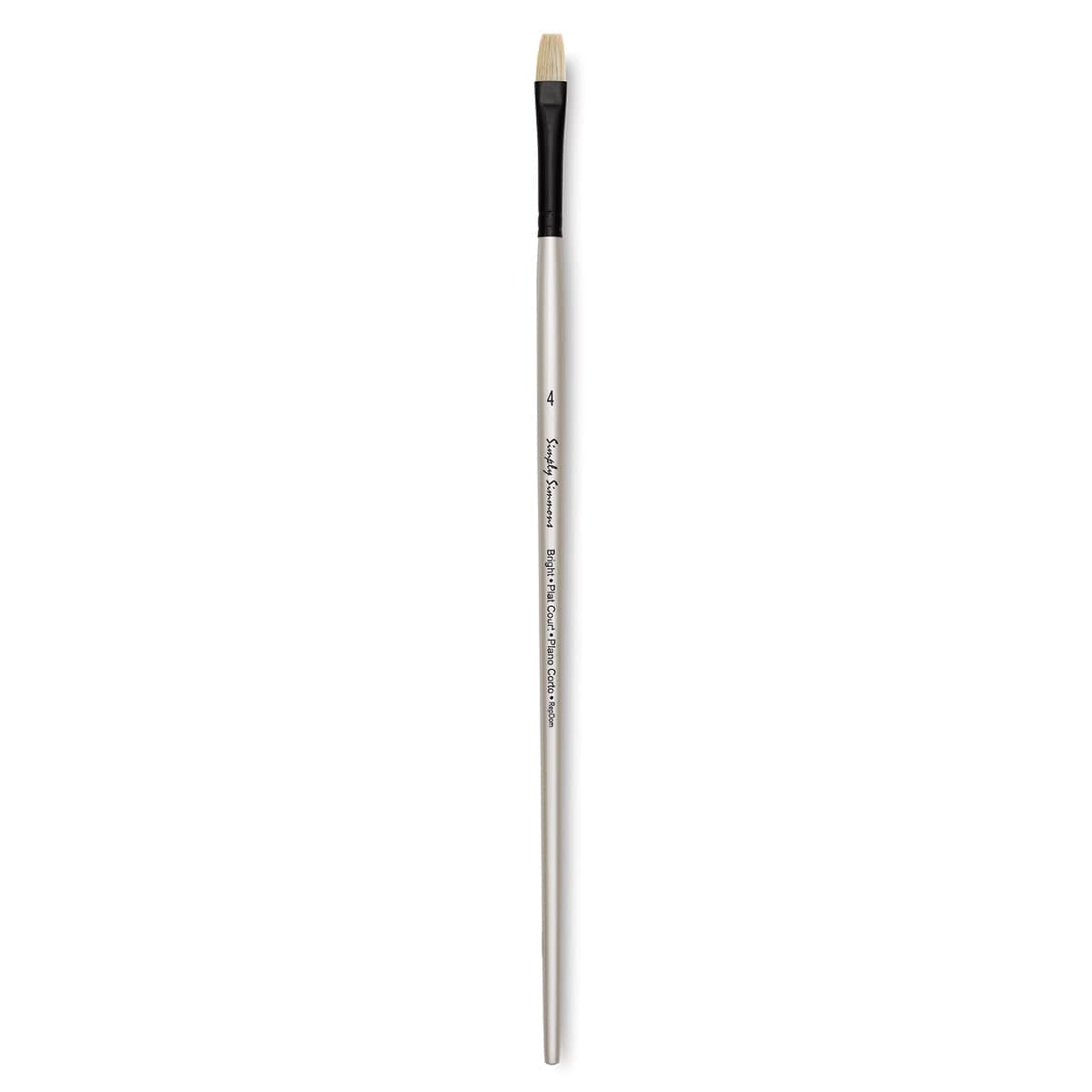 Robert Simmons Simply Simmons Chungking Hog Bristle Brush - Bright, Long Handle, Size 4