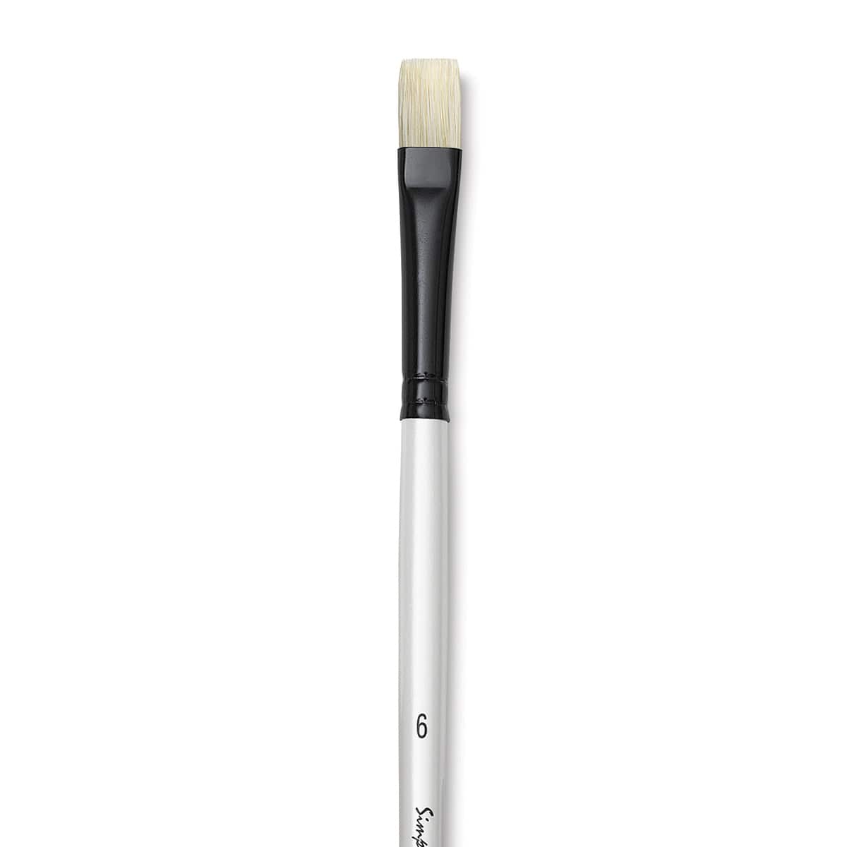 Robert Simmons Simply Simmons Chungking Hog Bristle Brush - Bright, Long Handle, Size 6