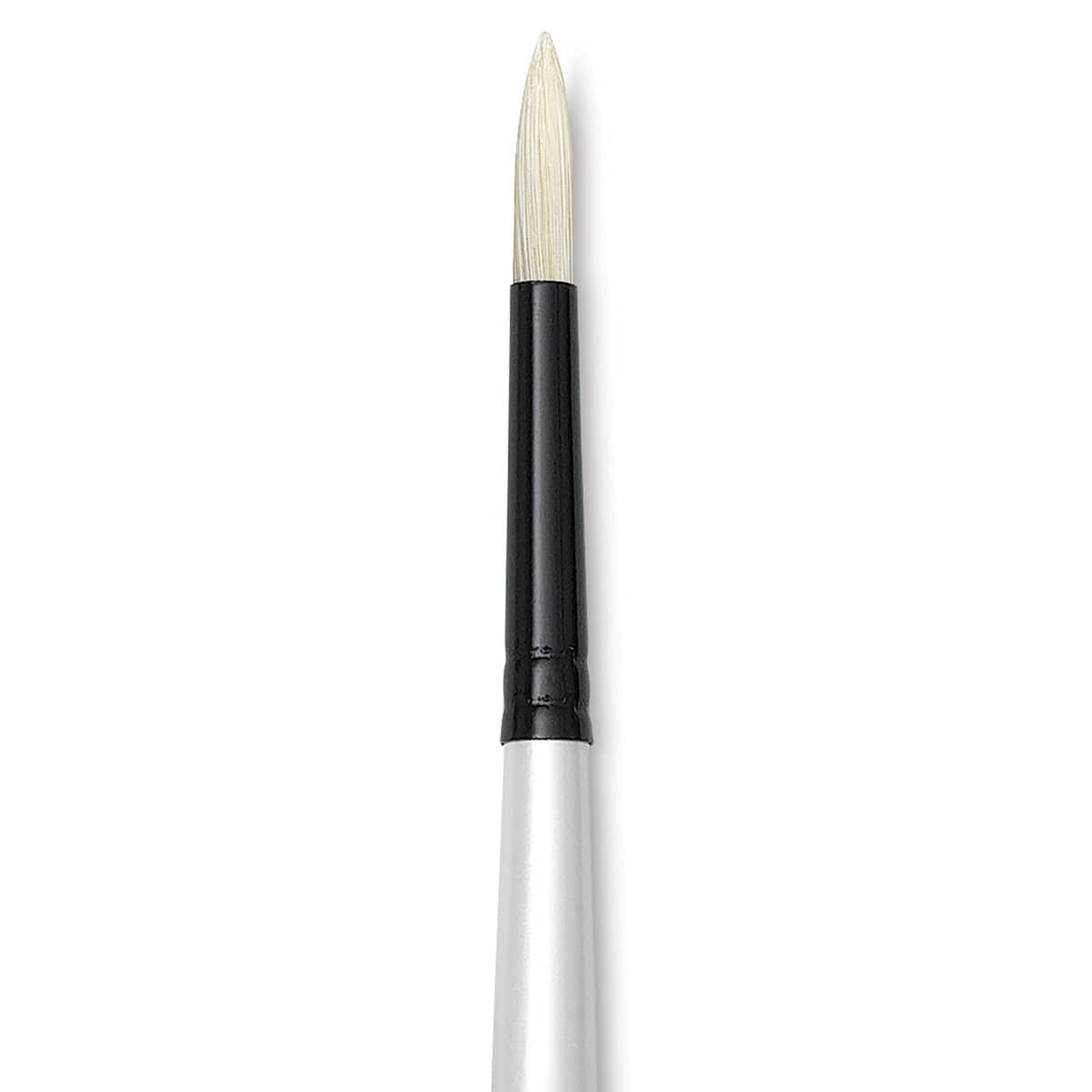 Robert Simmons Simply Simmons Chungking Hog Bristle Brush - Round, Long Handle, Size 4 close up