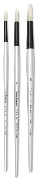 Simply Simmons Chungking Hog Bristle Brushes - 3 sizes of Round Brushes upright