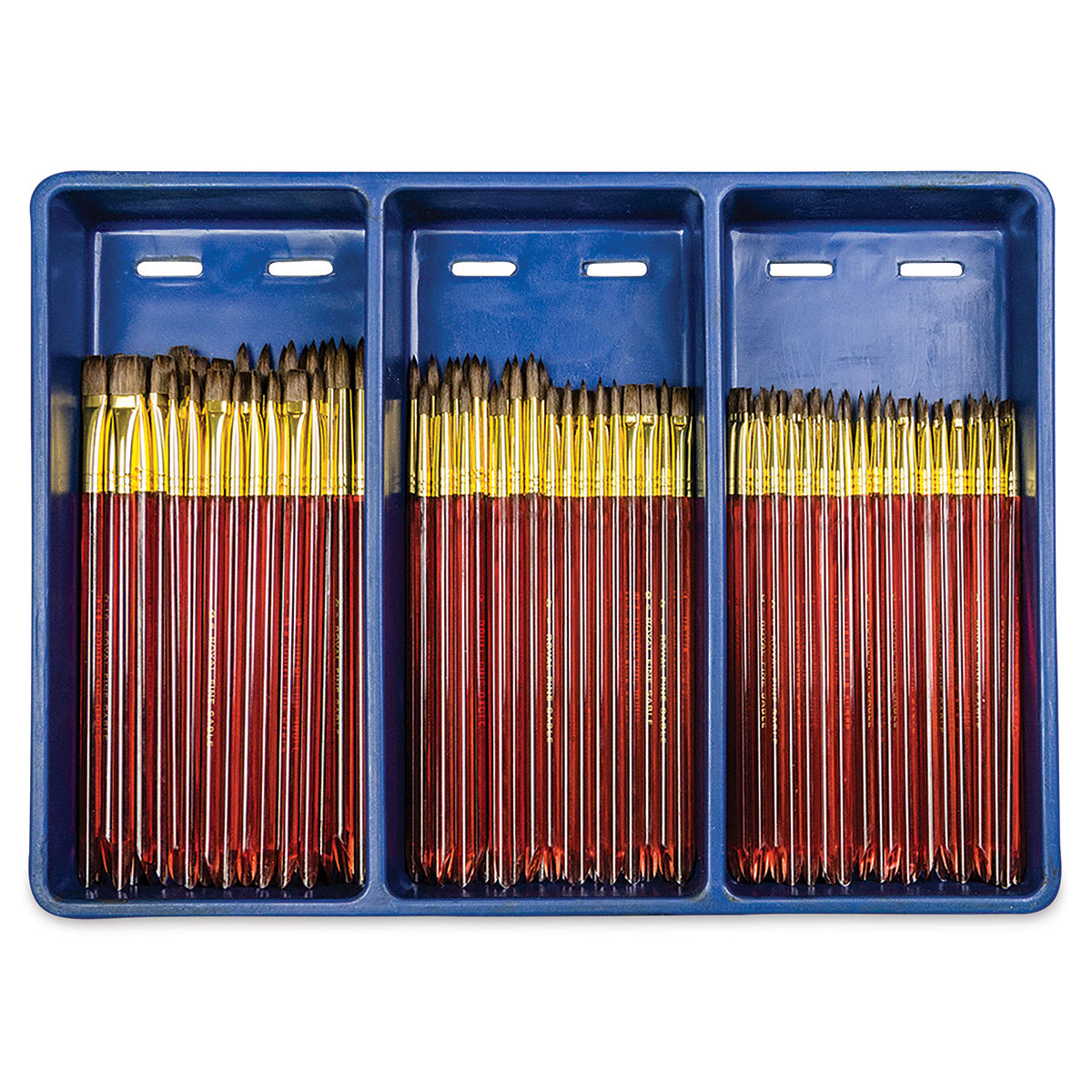 Royal & Langnickel Classroom Assortment - Set of 120, all brushes divided by size inside a tray