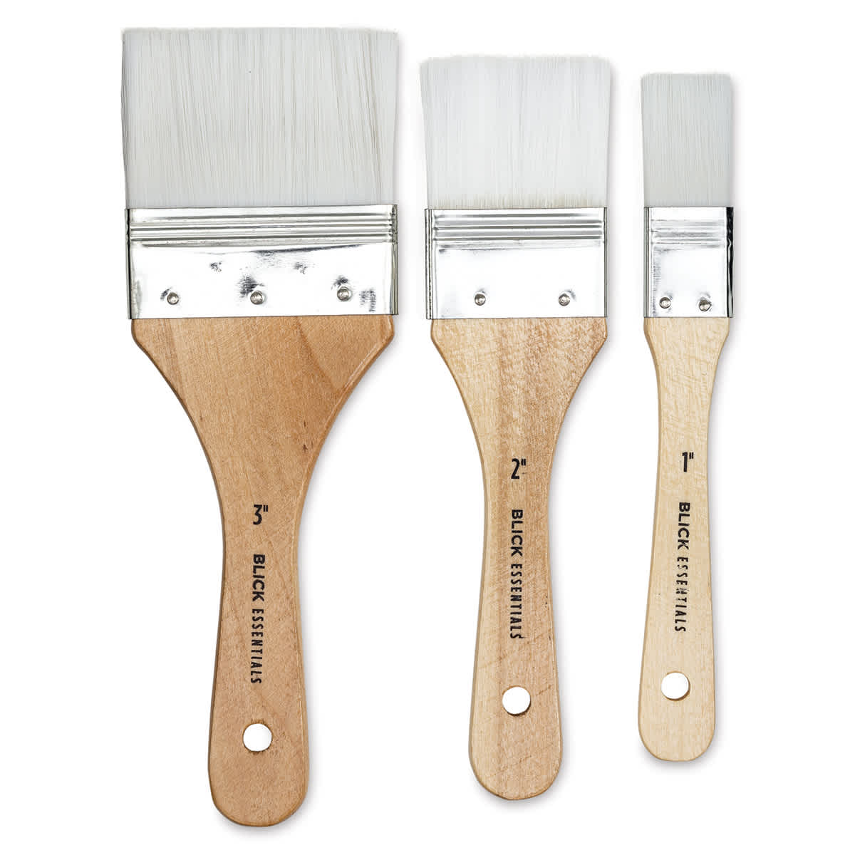 Blick Essentials Value Brush Set - Utility Brushes, White Nylon, Set of 3