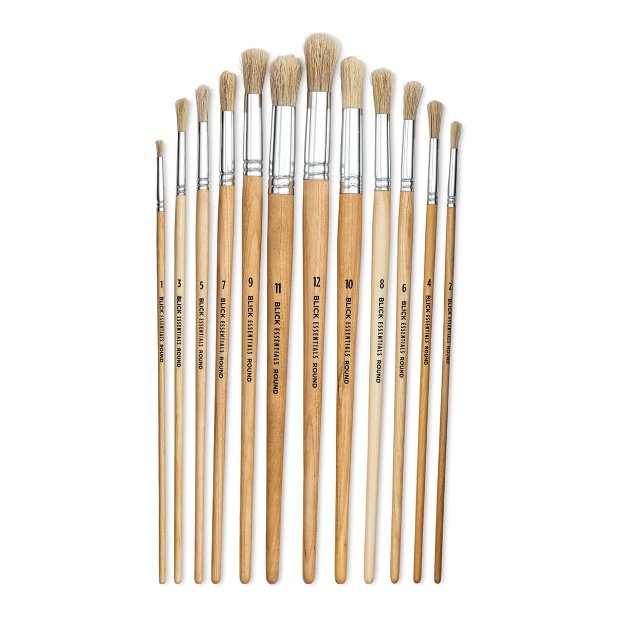 Blick Essentials Value Brush Set - Round Brushes, Bristle, Set of 12
