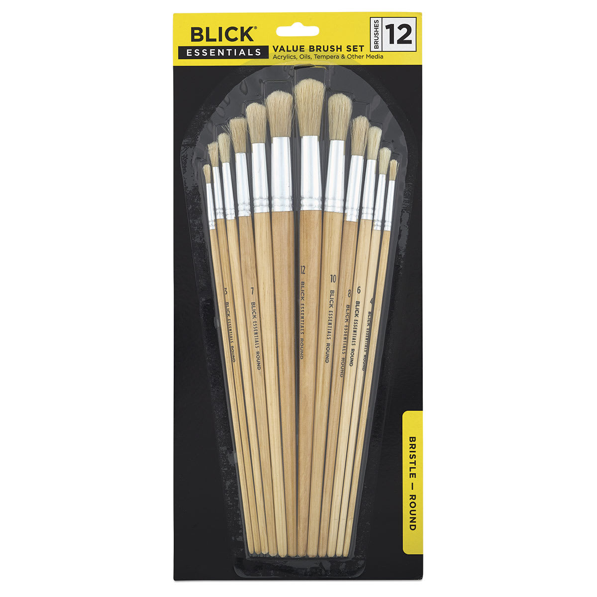 Blick Essentials Value Brush Set - Round Brushes, Bristle, Set of 12 (in packaging) Blick Essentials Value Brush Set - Round Brushes, Bristle, Set of 12 (in packaging)