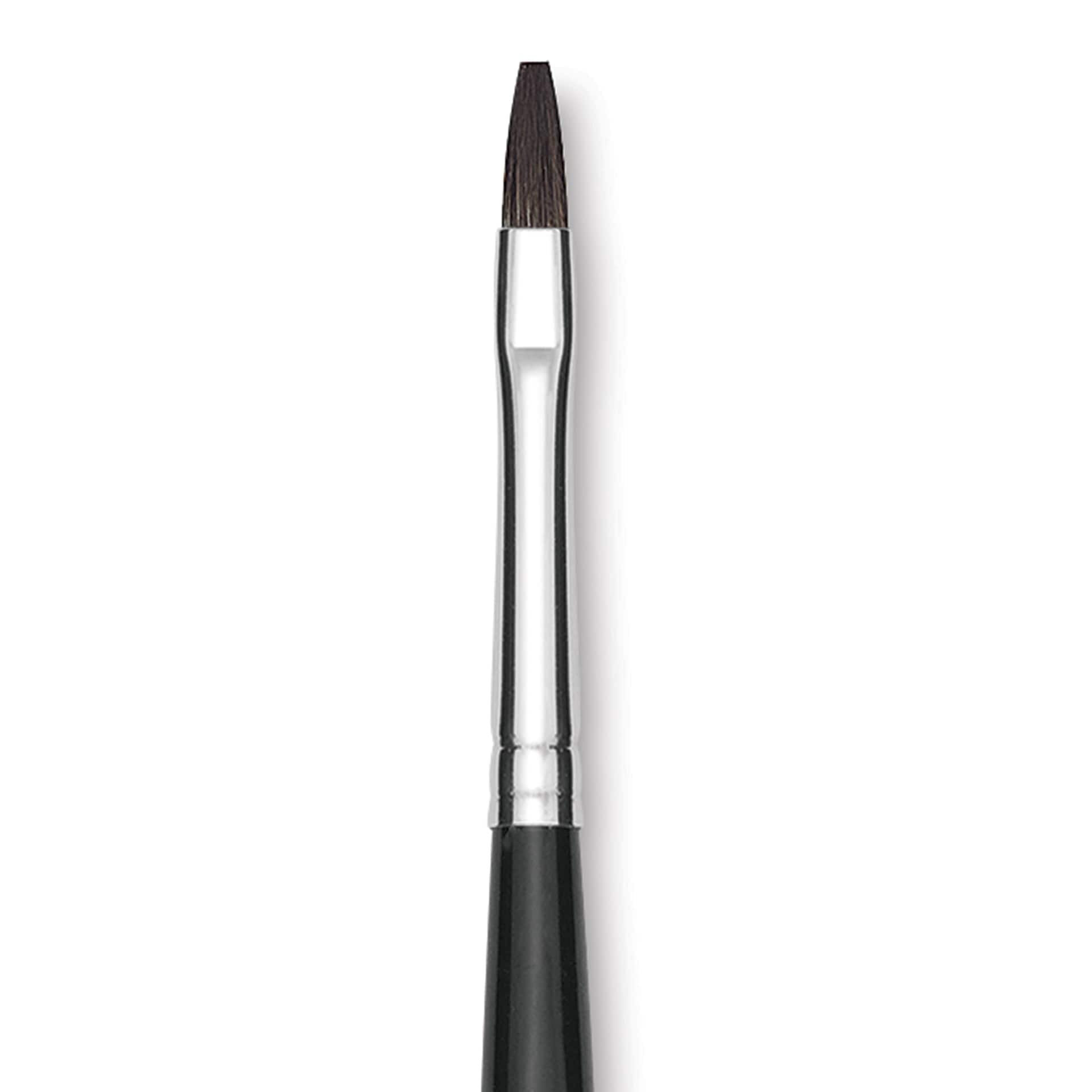 Da Vinci Casaneo Synthetic Squirrel Watercolor Brush - Flat, Size 2, Short Handle, Synthetic, close up