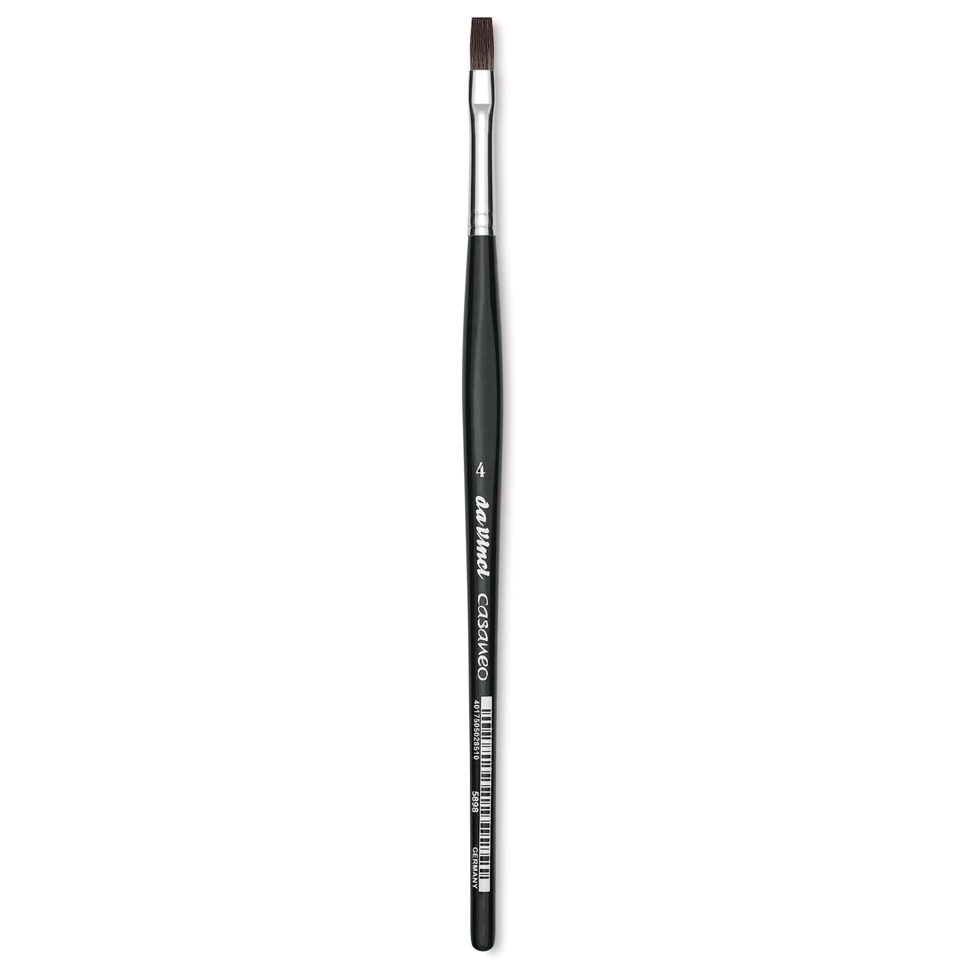 Da Vinci Casaneo Synthetic Squirrel Watercolor Brush - Flat, Size 4, Short Handle, Synthetic