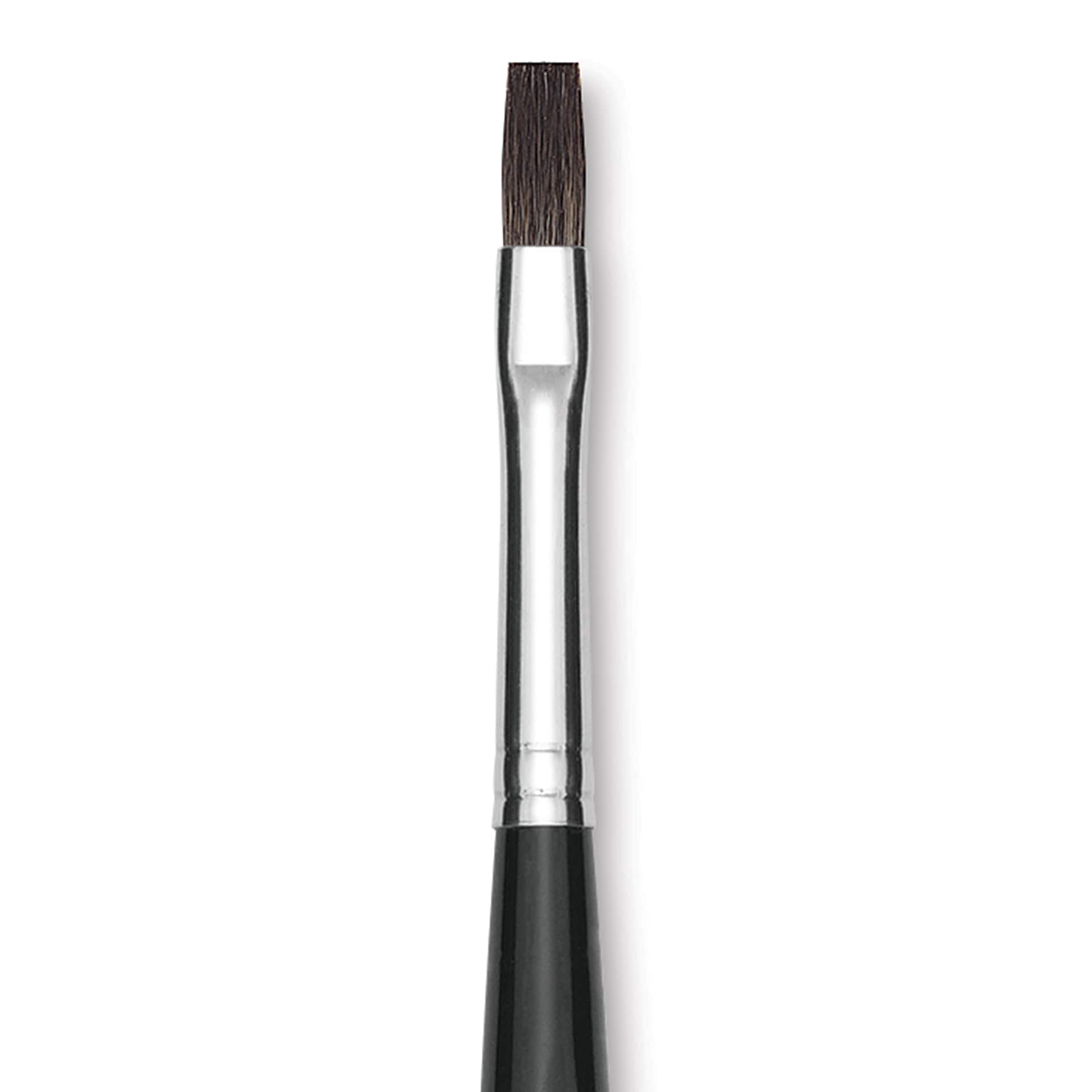 Da Vinci Casaneo Synthetic Squirrel Watercolor Brush - Flat, Size 4, Short Handle, Synthetic, close up