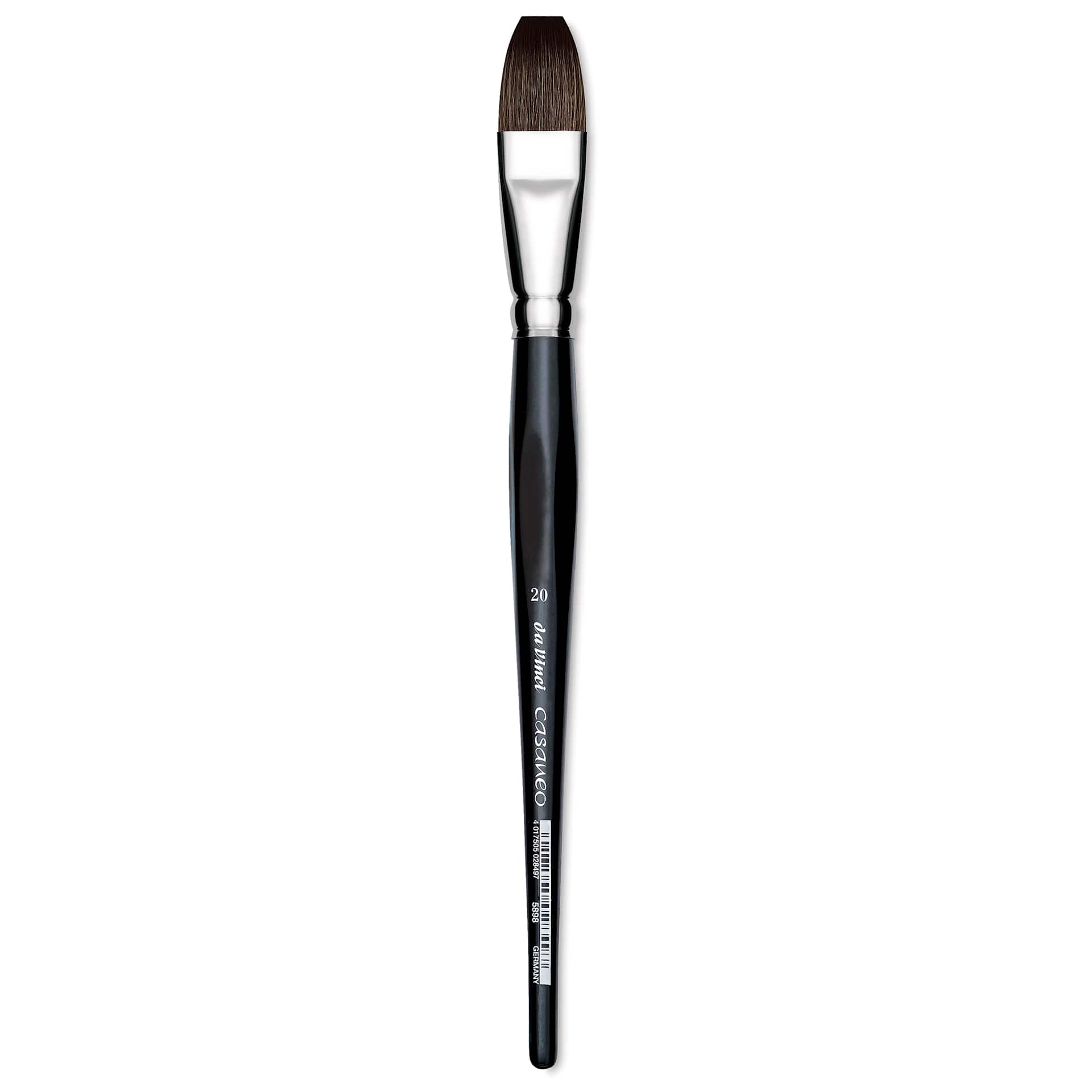 Da Vinci Casaneo Synthetic Squirrel Watercolor Brush - Flat, Size 20, Short Handle, Synthetic