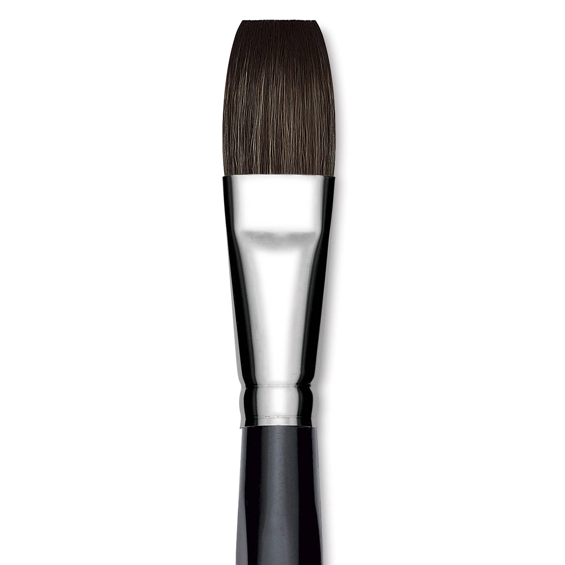 Da Vinci Casaneo Synthetic Squirrel Watercolor Brush - Flat, Size 24, Short Handle, Synthetic, close up