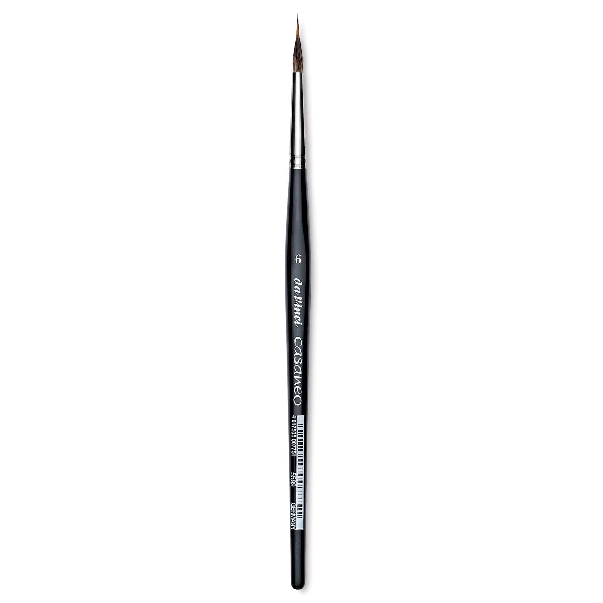 Da Vinci Casaneo Synthetic Squirrel Watercolor Brush - Inlaid Long Liner, Size 6, Short Handle, Synthetic