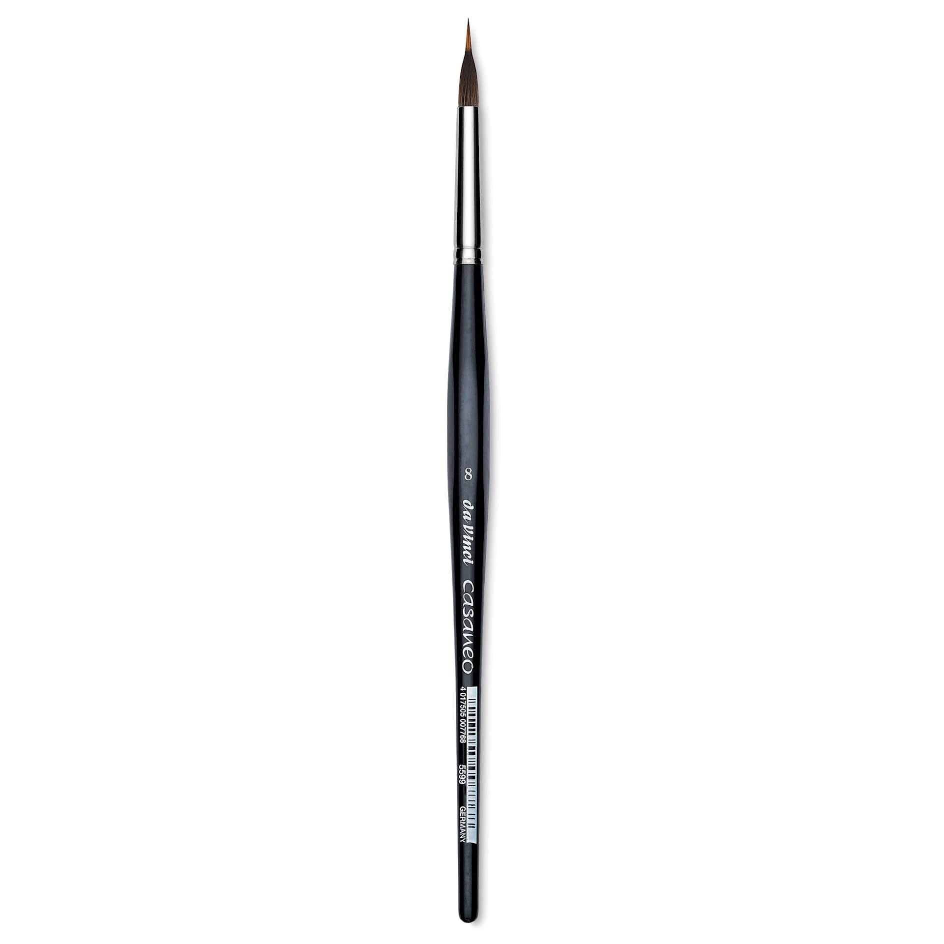 Da Vinci Casaneo Synthetic Squirrel Watercolor Brush - Inlaid Long Liner, Size 8, Short Handle, Synthetic