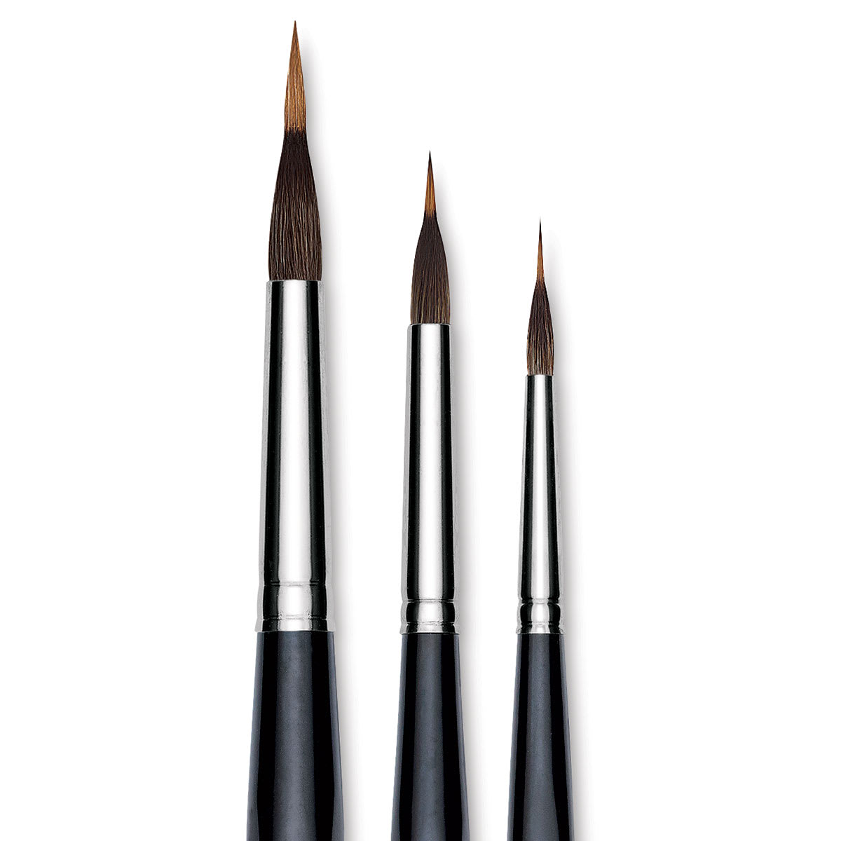 Da Vinci Casaneo Synthetic Squirrel Watercolor Brushes - Closeup of Inlaid Long Liners Da Vinci Casaneo Synthetic Squirrel Watercolor Brushes - Closeup of Inlaid Long Liners
