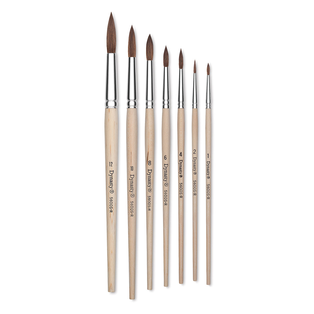 Faux Camel Watercolor Brushes - Several Round brushes upright