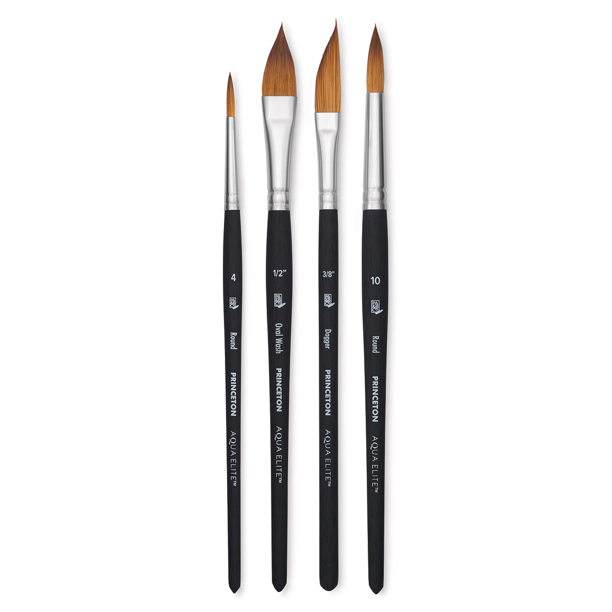 Princeton Aqua Elite Series 4850 Brushes - Blick Exclusive Set of 4, out of package