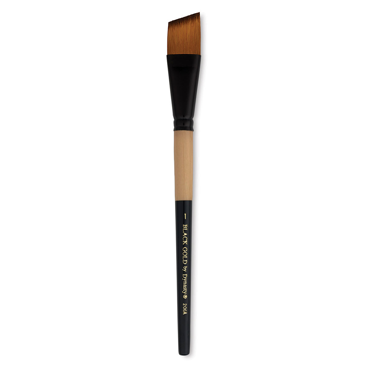 Dynasty Black Gold Brush - Angular, Short Handle, Size 1"