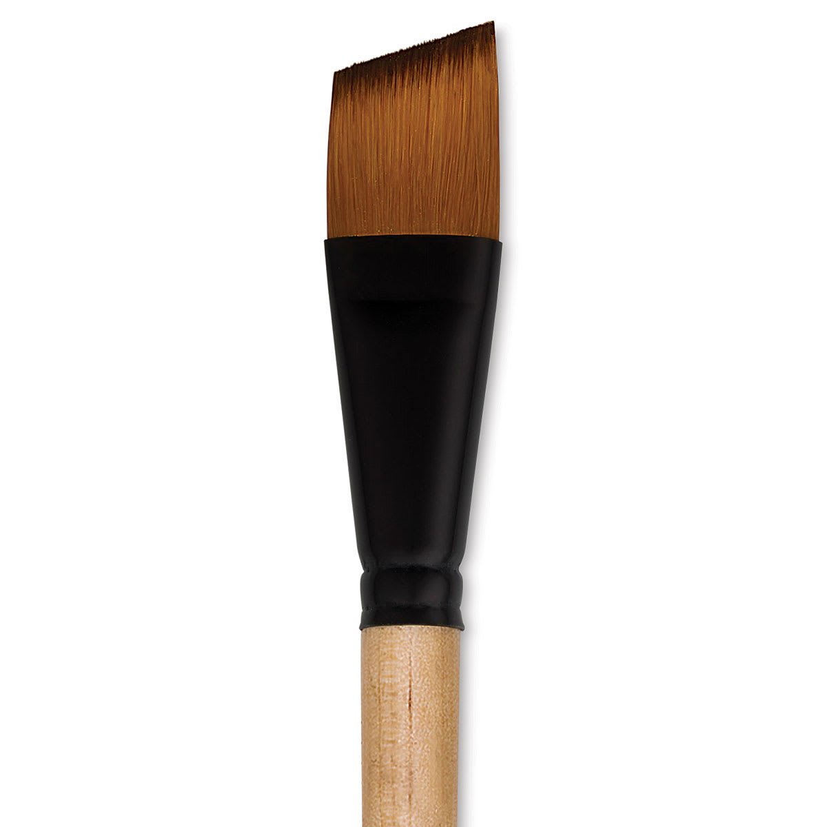 Dynasty Black Gold Brush - Angular, Short Handle, Size 1" close up