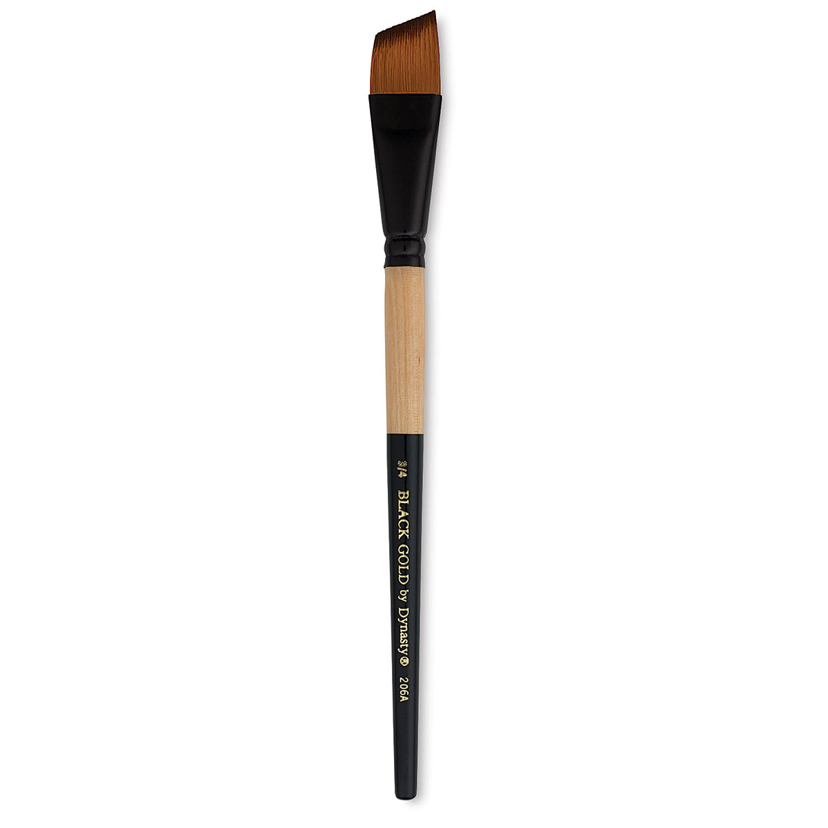 Dynasty Black Gold Brush - Angular, Short Handle, Size 3/4"