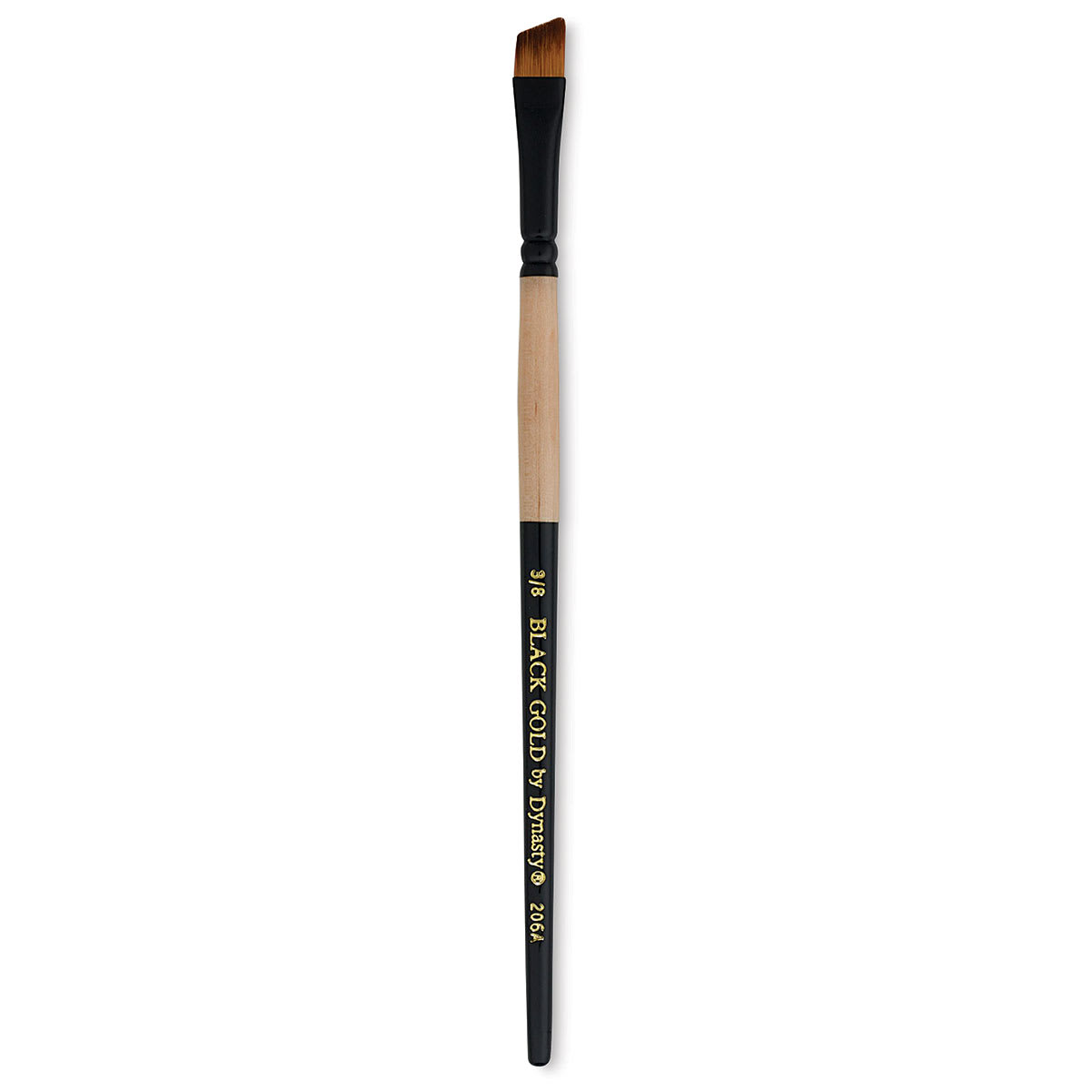 Dynasty Black Gold Brush - Angular, Short Handle, Size 3/8"