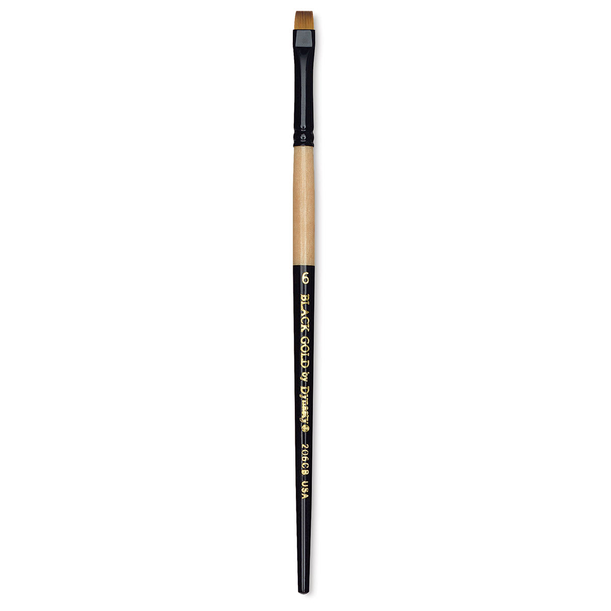 Dynasty Black Gold Brush - Chisel Blender, Short Handle, Size 6