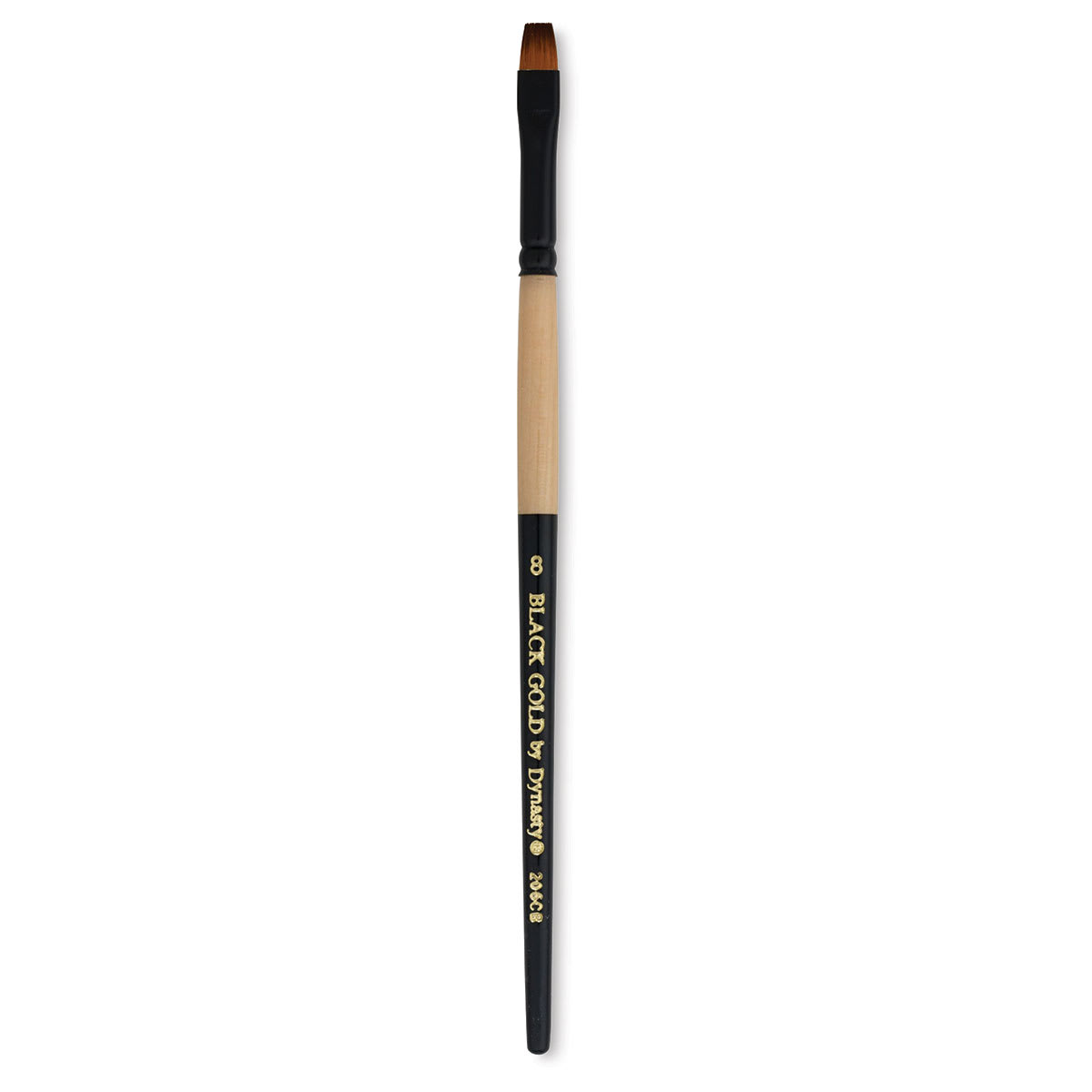 Dynasty Black Gold Brush - Chisel Blender, Short Handle, Size 8
