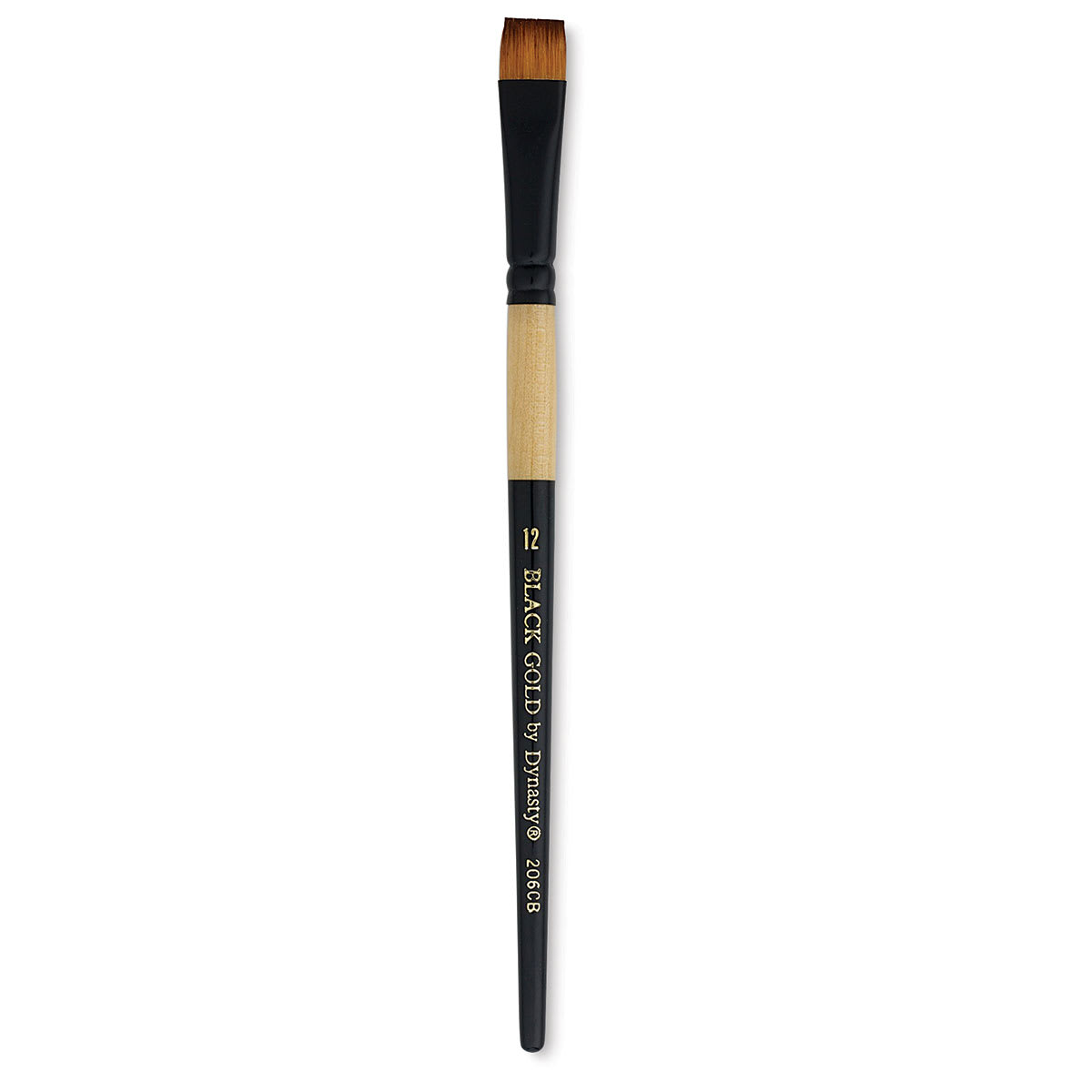 Dynasty Black Gold Brush - Chisel Blender, Short Handle, Size 12