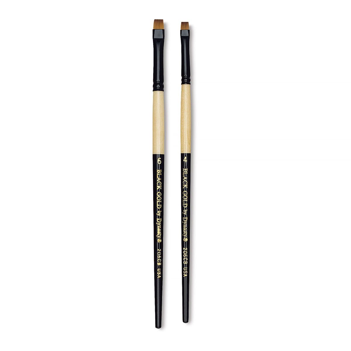 Dynasty Black Gold Synthetic Brush - Chisel Blender, Short Handle