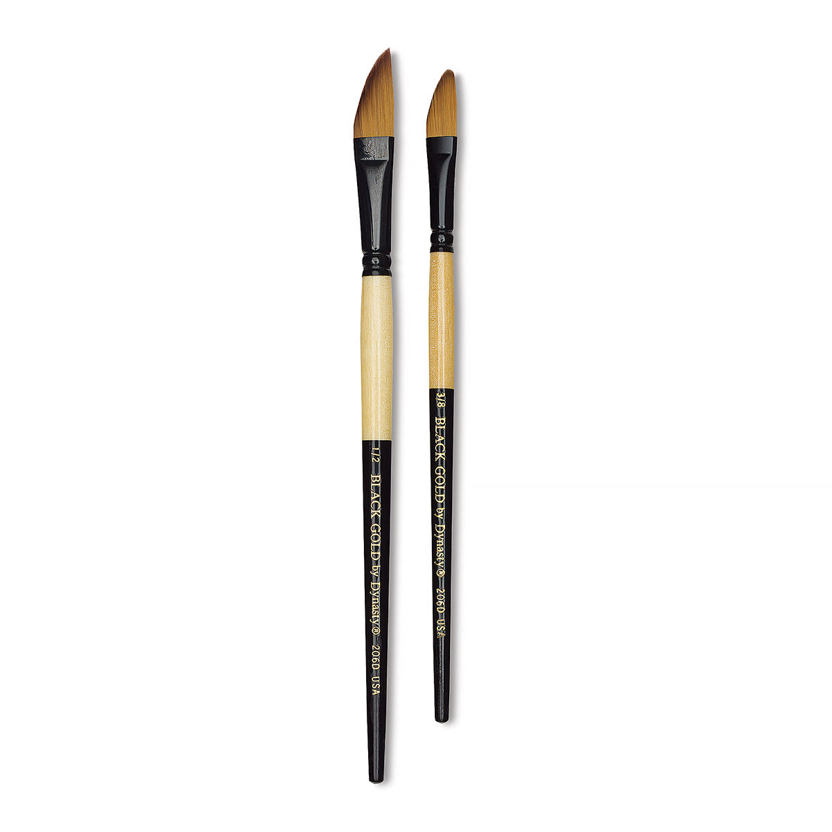 Dynasty Black Gold Synthetic Brush - Dagger, Short Handle