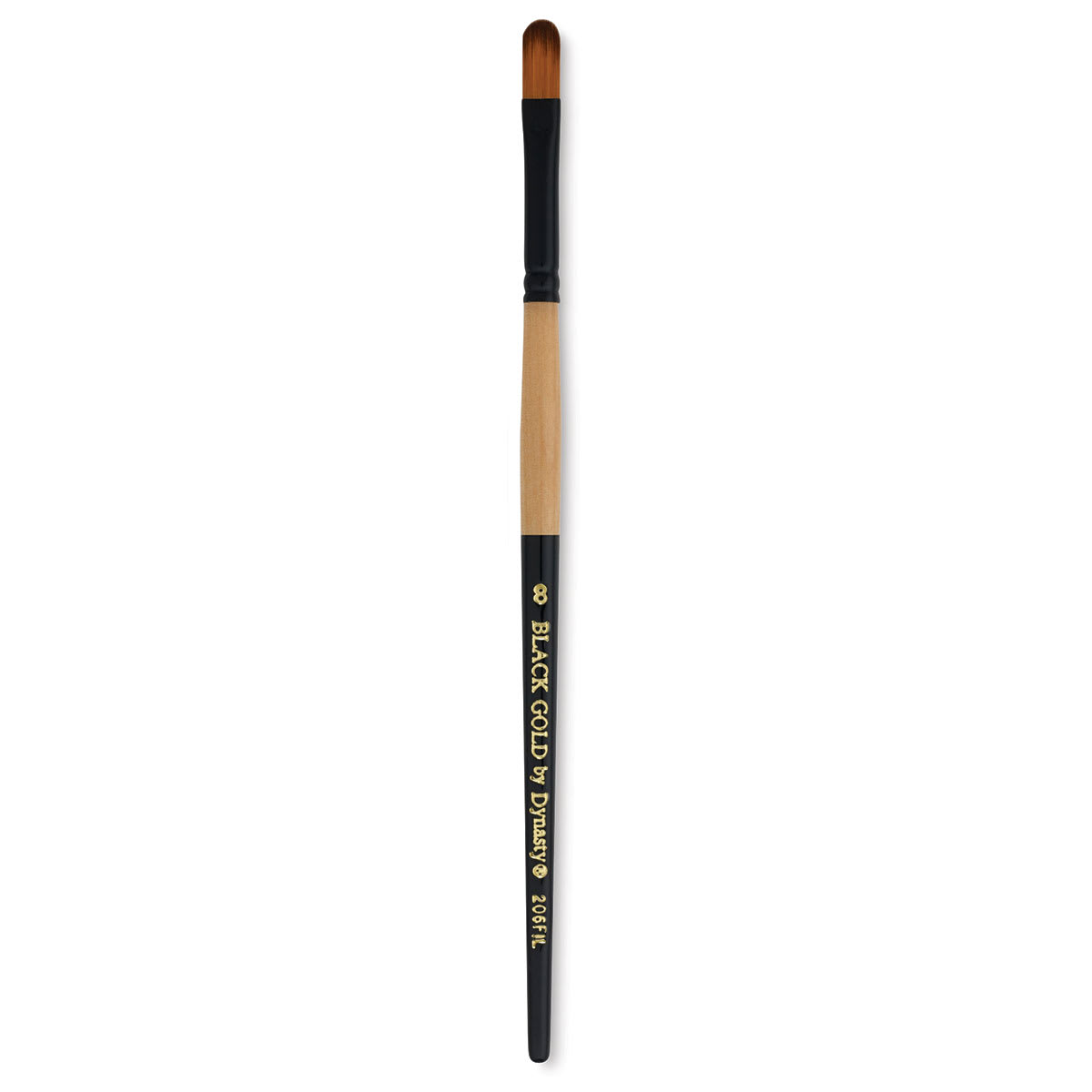 Dynasty Black Gold Brush - Filbert, Short Handle, Size 8