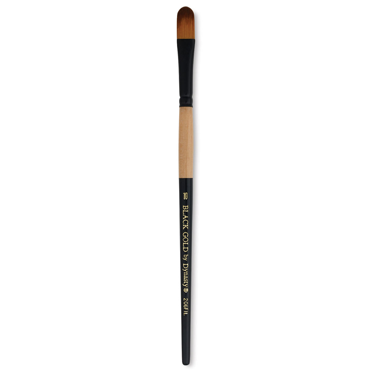 Dynasty Black Gold Brush - Filbert, Short Handle, Size 10