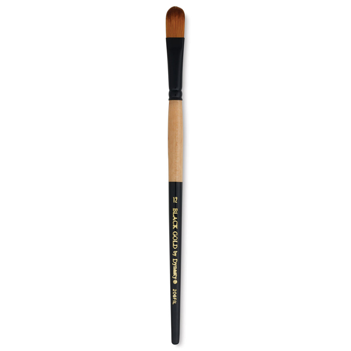 Dynasty Black Gold Brush - Filbert, Short Handle, Size 12