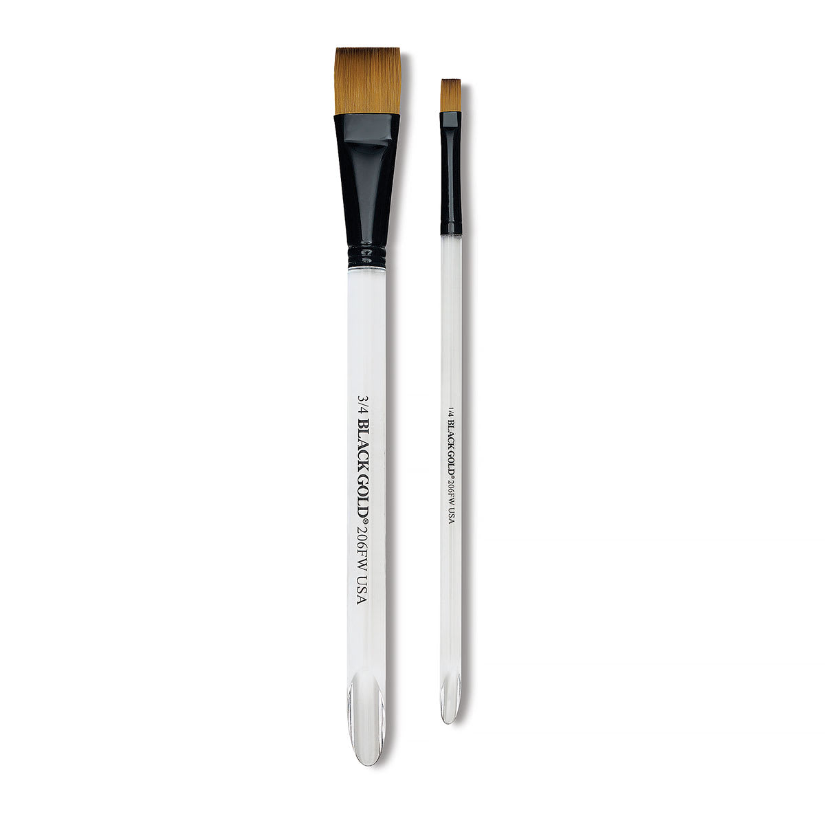 Dynasty Black Gold Synthetic Brush - Flat Wash, Short Handle