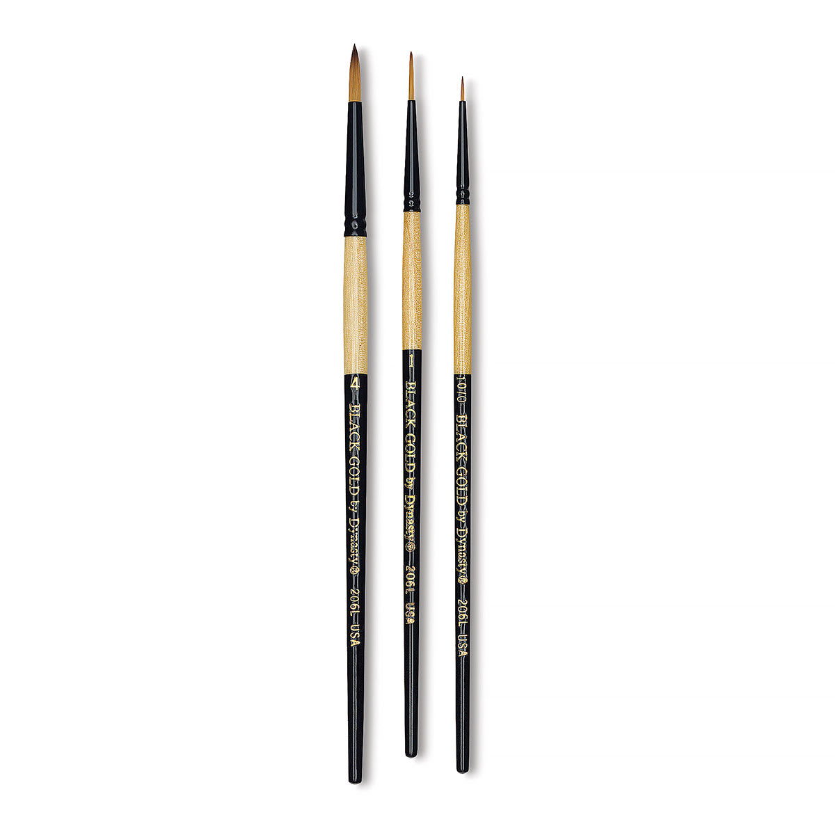 Dynasty Black Gold Synthetic Brush - Liner, Short Handle