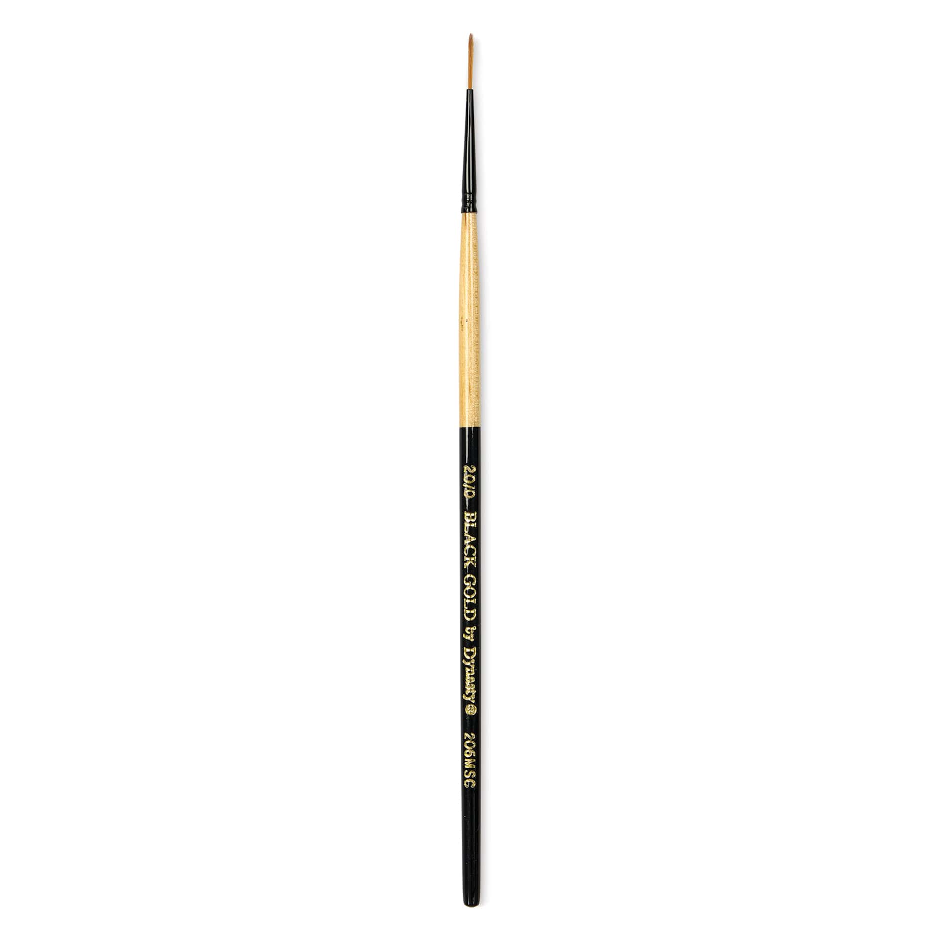 Dynasty Black Gold Brush - Mini Script, Short Handle, Size 20/0
