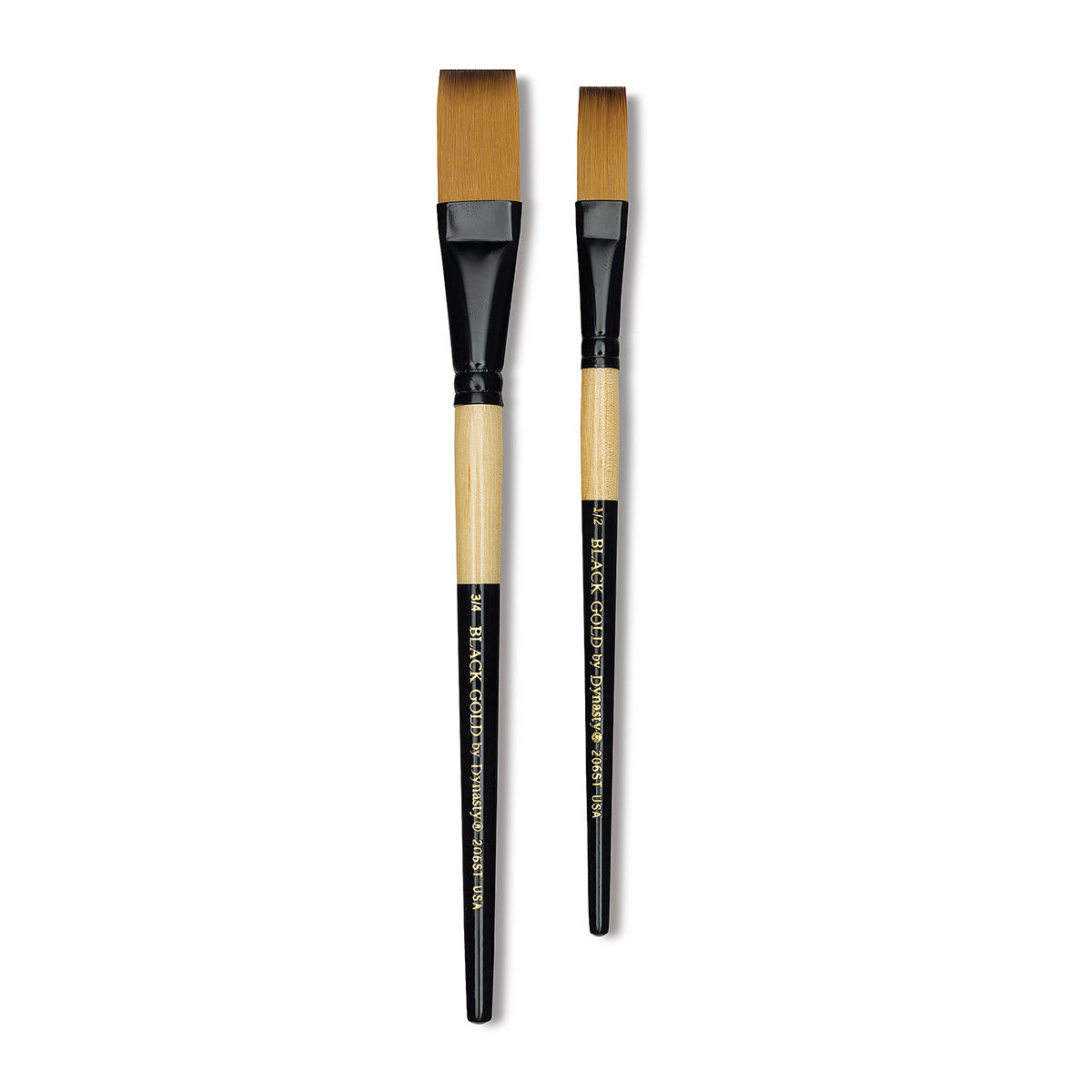 Dynasty Black Gold Synthetic Brush - One Stroke, Short Handle