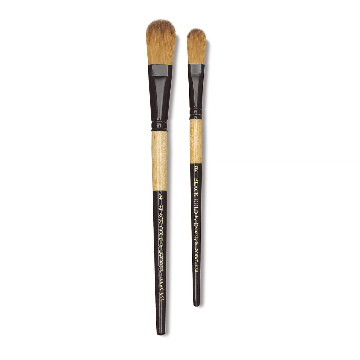 Dynasty Black Gold Synthetic Brush - Oval Wash, Short Handle