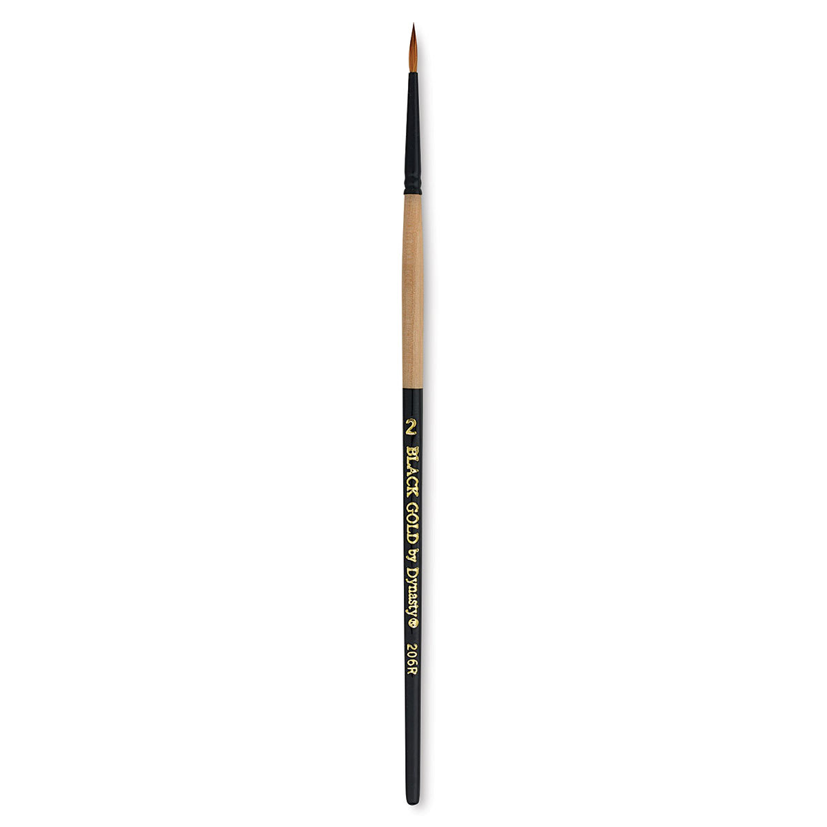 Dynasty Black Gold Brush - Round, Short Handle, Size 2