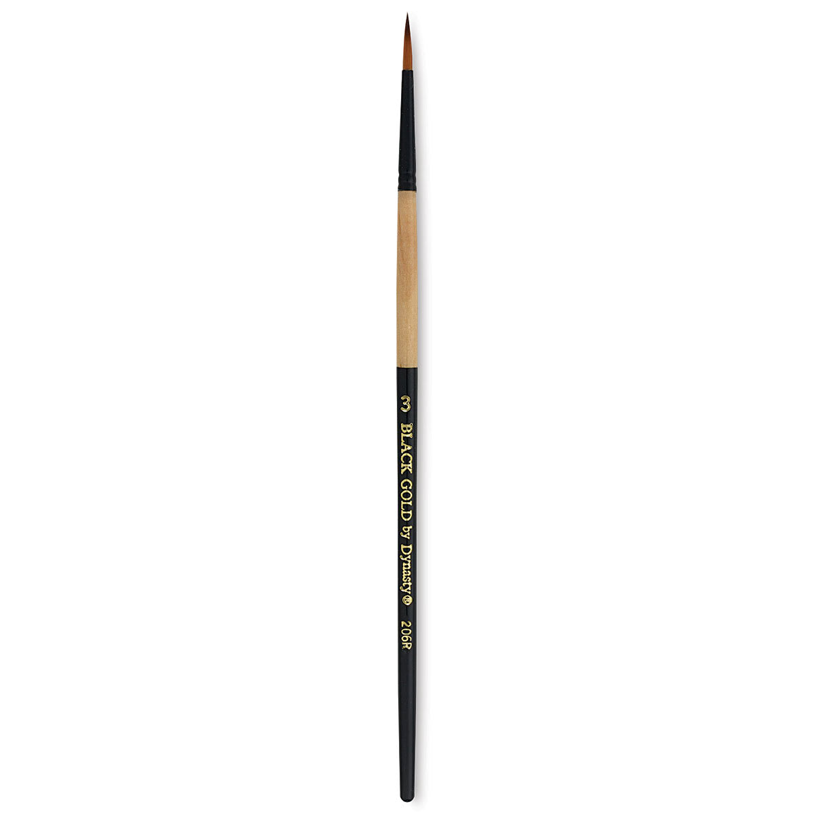 Dynasty Black Gold Brush - Round, Short Handle, Size 3