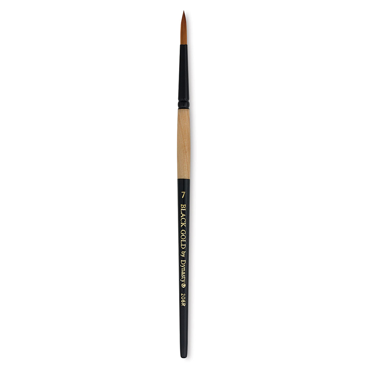 Dynasty Black Gold Brush - Round, Short Handle, Size 7