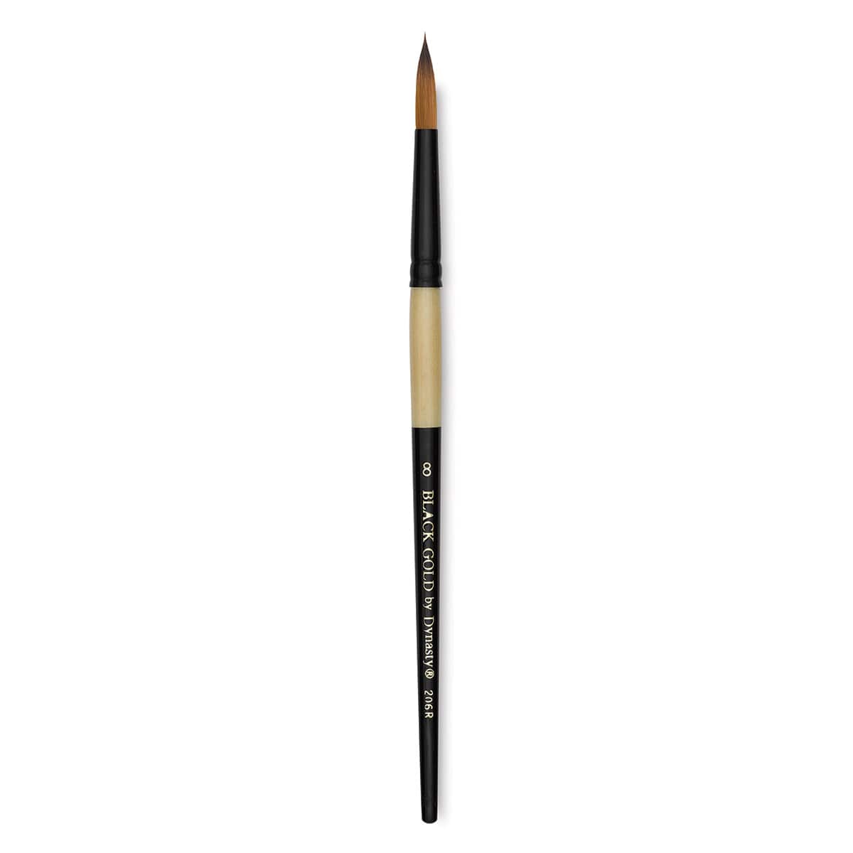 Dynasty Black Gold Brush - Round, Short Handle, Size 8