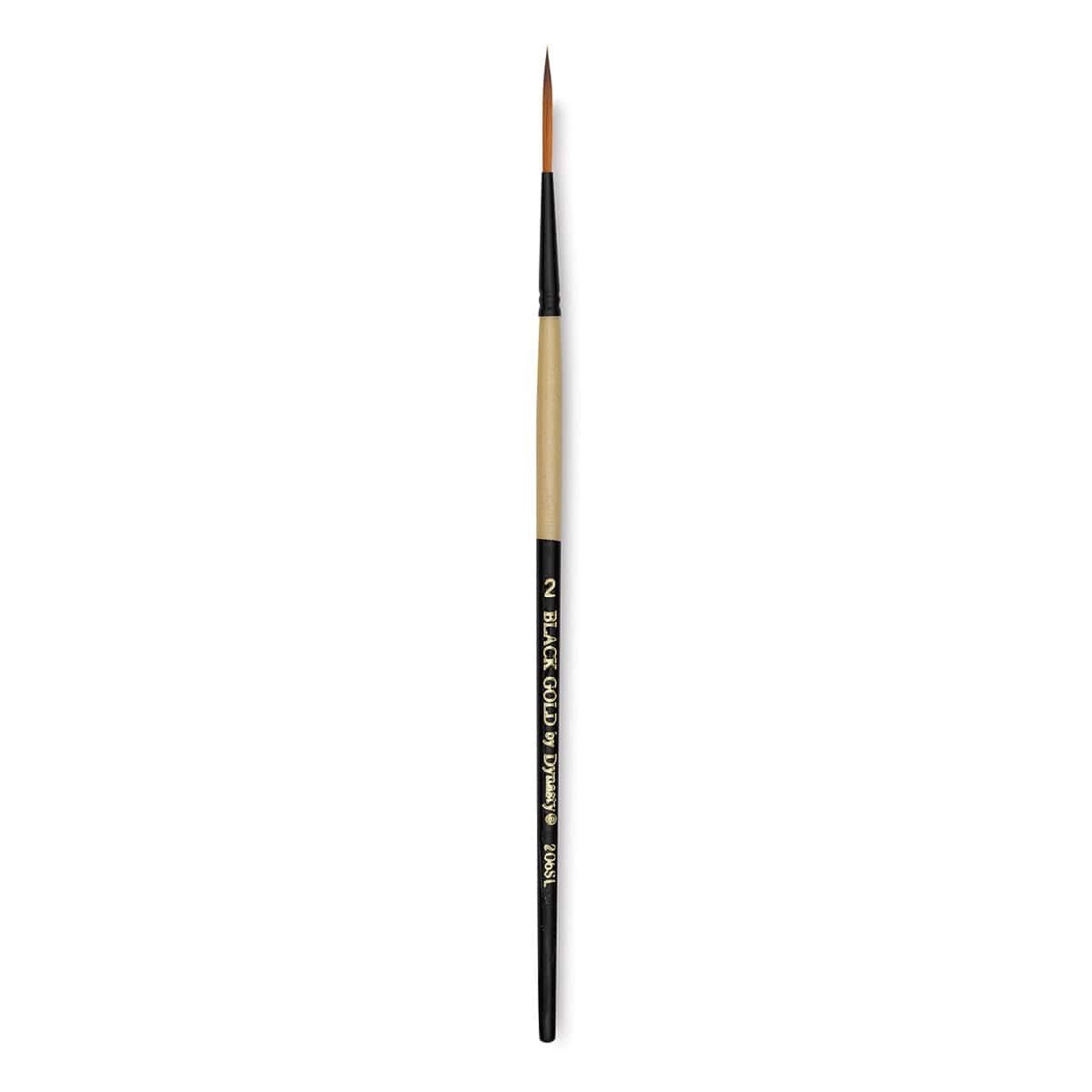 Dynasty Black Gold Brush - Script, Short Handle, Size 2