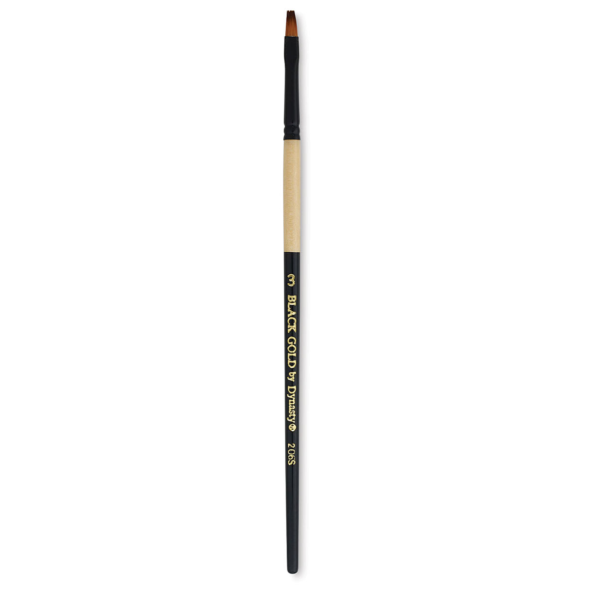 Dynasty Black Gold Brush - Shader, Short Handle, Size 3