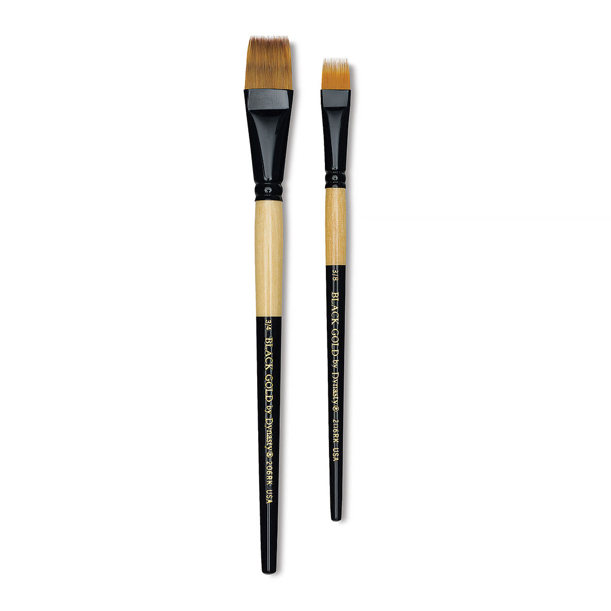 Dynasty Black Gold Synthetic Brush - Tooth, Short Handle