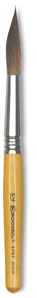 Escoda Squirrel Hair Ceramic Brushes - Round Slanting brush upright