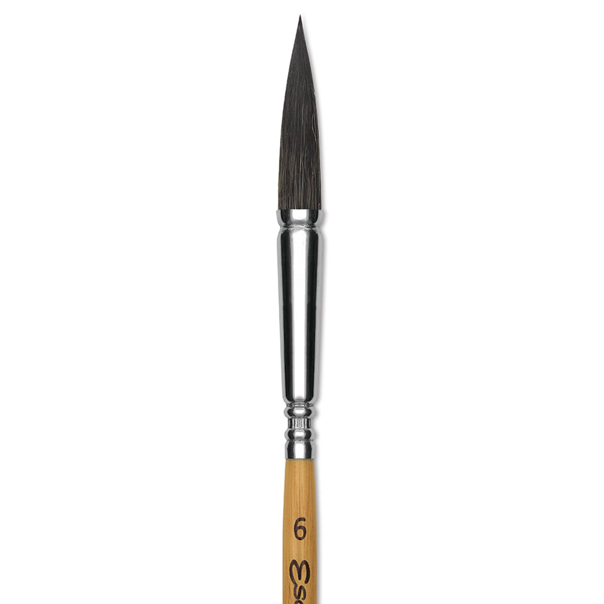 Escoda Squirrel Hair Ceramic Brush - Full Body Oval, Size 6 (Close-up of brush)