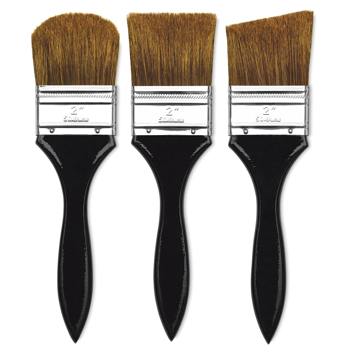 Dynasty Red-Letter Encaustic Brushes - Three styles of Bristle/Ox Brushes upright