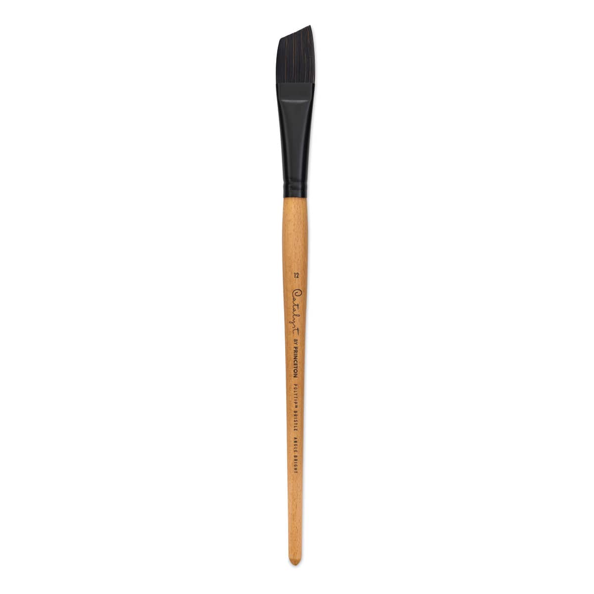 Princeton Catalyst Polytip Bristle Brush - Angle Bright, Long Handle, Size 12