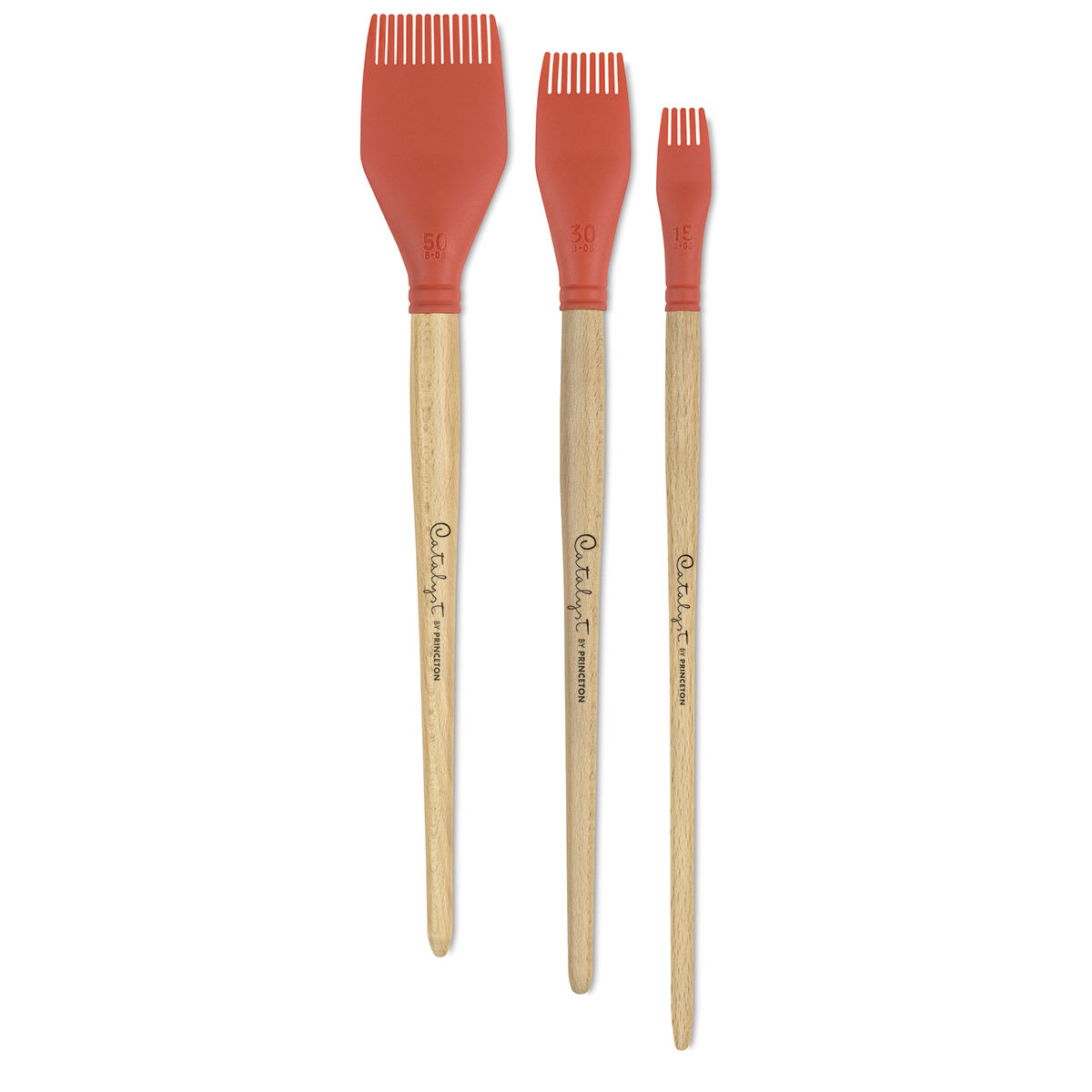 Princeton Catalyst Blades - 3 sizes of Shape 5 Blades shown upright