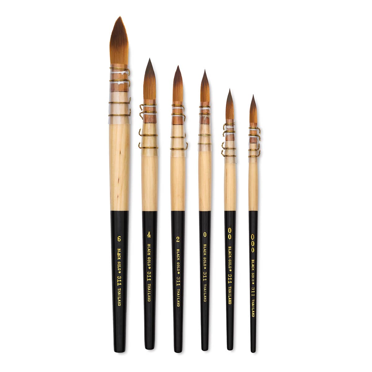 Dynasty Black Gold Synthetic Brush - Quill, Short Handle