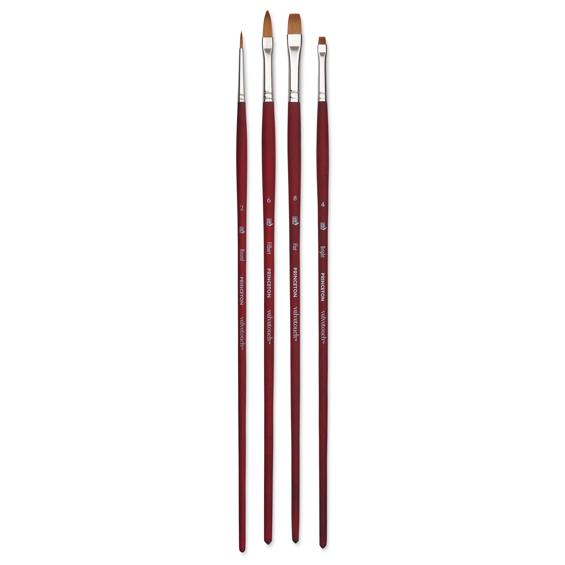 Princeton Velvetouch Series 3900 Synthetic Brushes - Blick Exclusive, Long Handle, Set of 4